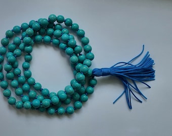 天然ターコイズ 8 mm チベット仏教の祈りの数珠/祈りビーズ