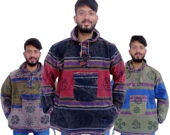 Stone Wash Cotton Blend Hoodie | Boho Festival Top