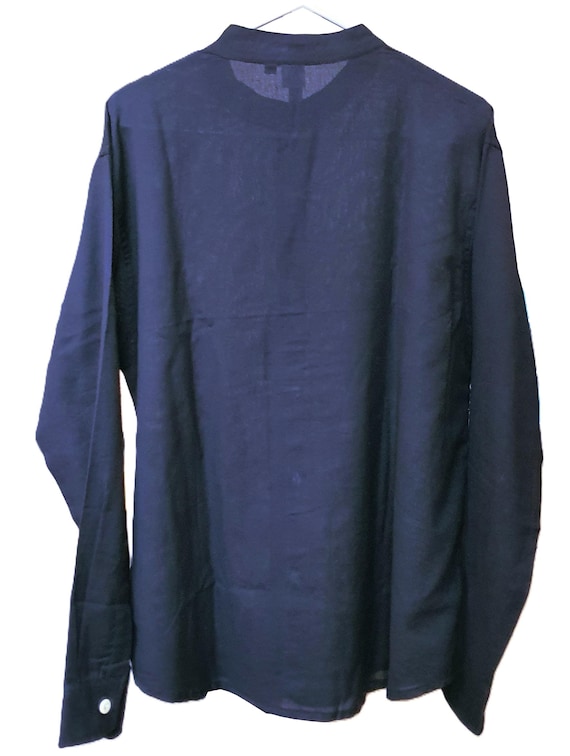 【なお様】ＤＯＴ　ＣＯＬＬＡＲＬＥＳＳ　ＳＨＩＲＴ Cotton Blend Collarless Shirt: Men's Long Sleeve Kurta - Etsy