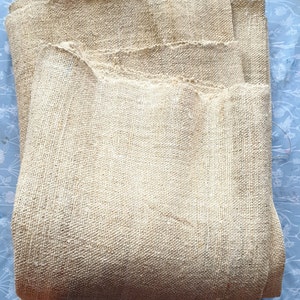 Rustic Organic Hemp and Flax/Linen Fibre Fabric textile Hessian Burlap Handwoven Handloom natural undyed