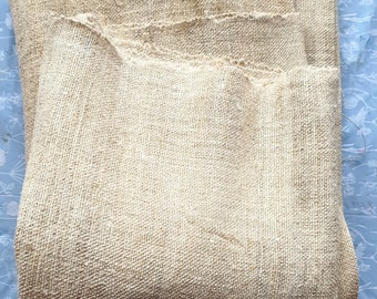 Rustic Organic Hemp and Flax/Lenin Fibre Fabric textile Hessian Burlap Handwoven Handloom natural undyed
