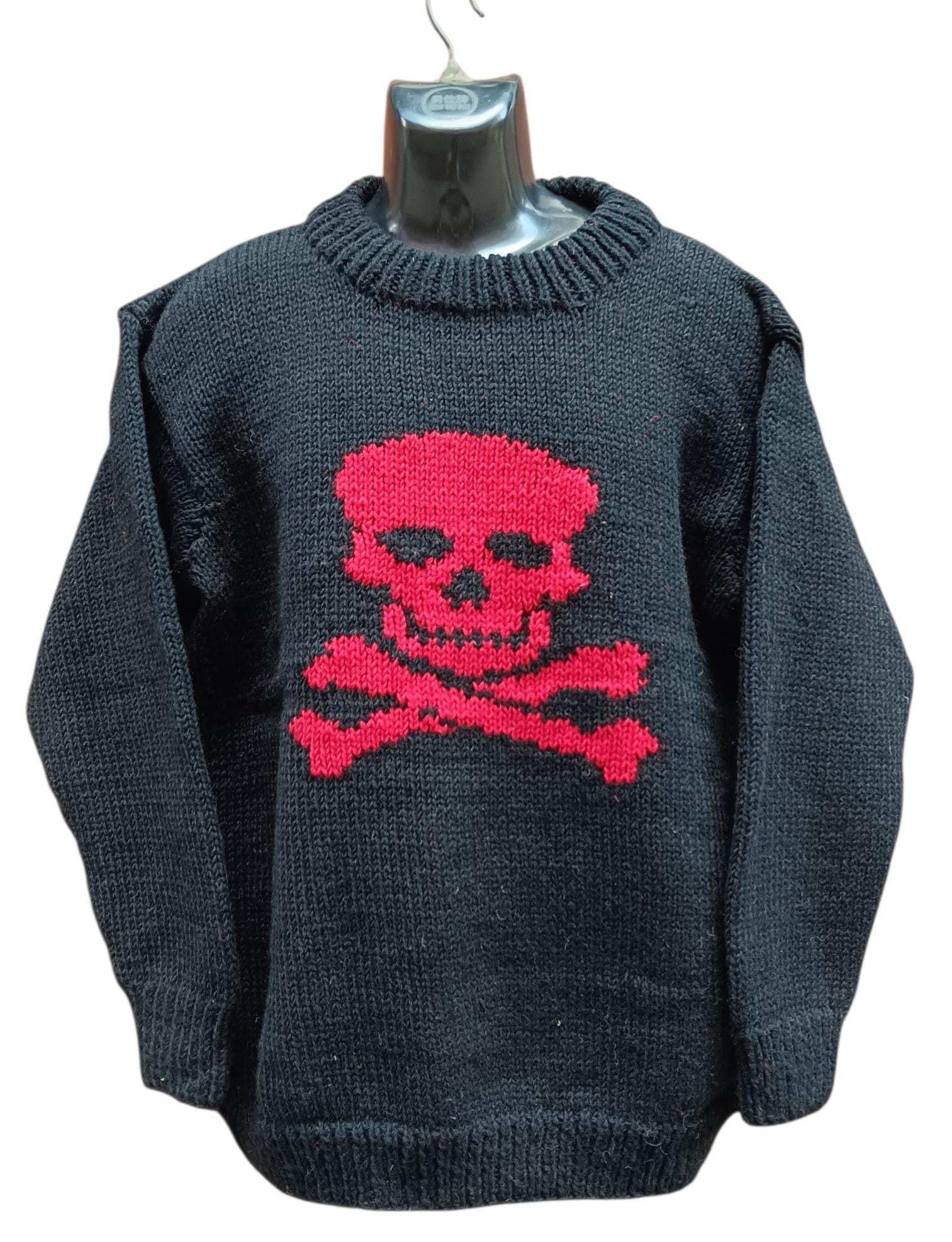 Skull Knitted Jumper - Etsy