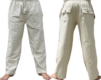 Organic Hemp Cotton Men's Elasticated Boho Yoga Meditation Casual pyjamas Trousers