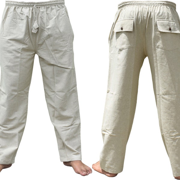 Organic Hemp Cotton Men's Elasticated Boho Yoga Meditation Casual pyjamas Trousers