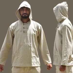 Nomadic Organic Hemp Pullover Hoodie || Hooded Boho Yoga Meditation Casual Top Shirt Hoodie