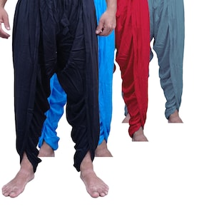 Dhoti Style Wide Crotch Men&#39;s Harem trousers Pants  • Rayon• Fully Flexible •For Indian Dance, Yoga ,Party, Drama, Costume