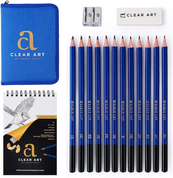 Generic Professional Art Kit - Sketching & Drawing Set - Art Supplies - 33  - piece set with case - Pencils - Graphite - Charcoal - Erase -  Professional Art Kit -