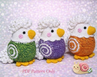 Pattern: The curly bird- PDF crochet pattern in English