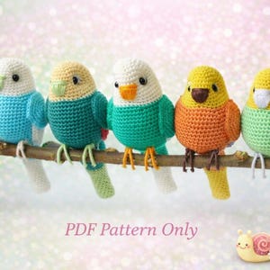 Amigurumi Budgie Crochet Pattern: English Bird Tutorial (PDF Download)
