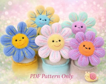 Amigurumi Flower Crochet Pattern: Potted Plant PDF (English)