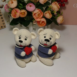 Muster: Valentinstag Teddybär Muster - Teddybär mit Herz-Muster- PDF Muster in englischer Sprache