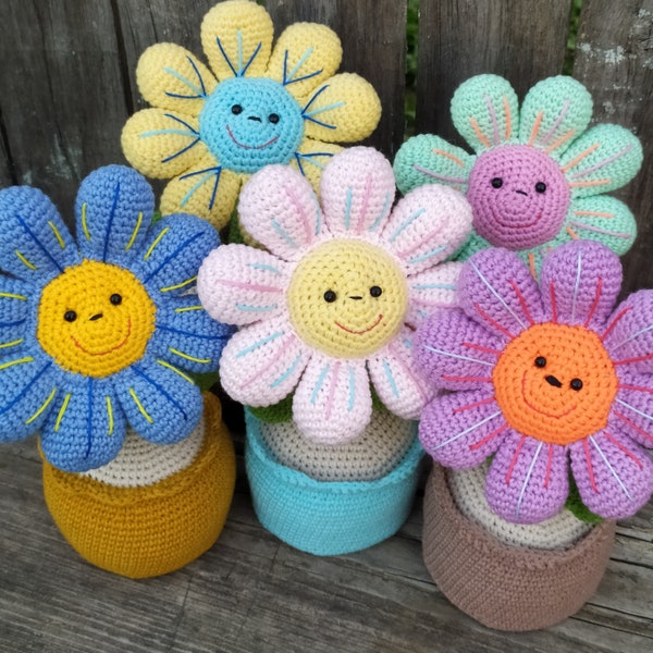 Pattern: Amigurumi flower in the pot- PDF crochet pattern in English