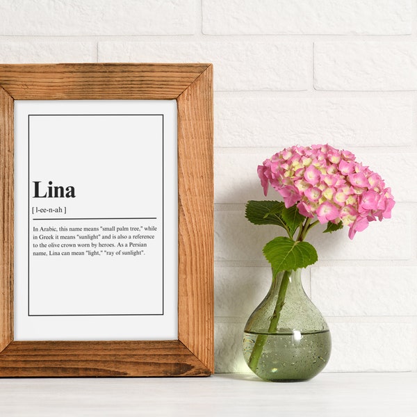 Lina Name Wall Art Etsy UK
