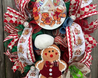 Gingerbread Man Christmas Wreath: Handmade Holiday Decor