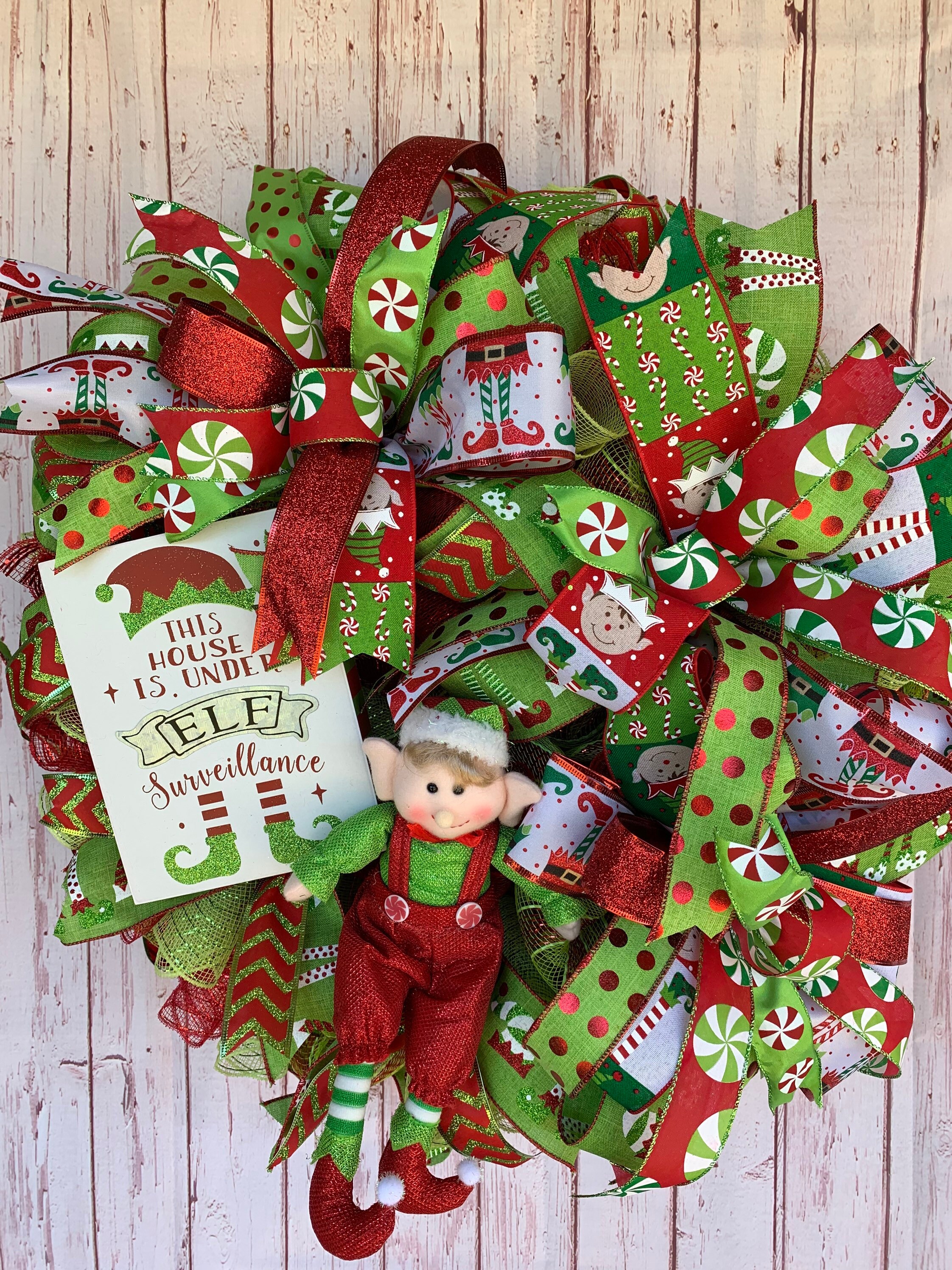 Elf Christmas wreath Etsy