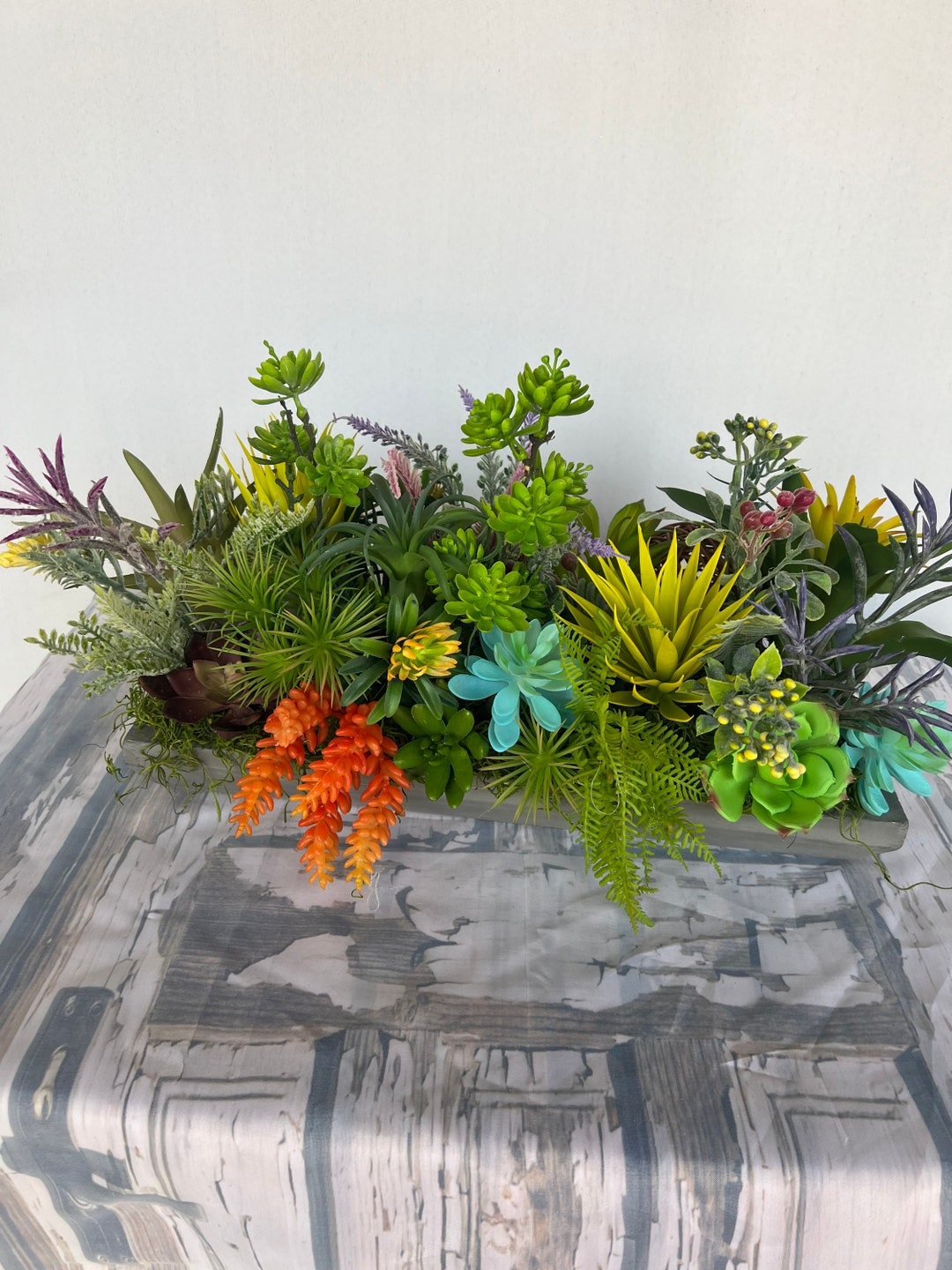 Succulents in Dough Bowl Succulent Centerpiece Succulent Etsy