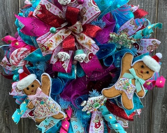 Handmade Christmas Gingerbread Wreath: Holiday Front Door Decor