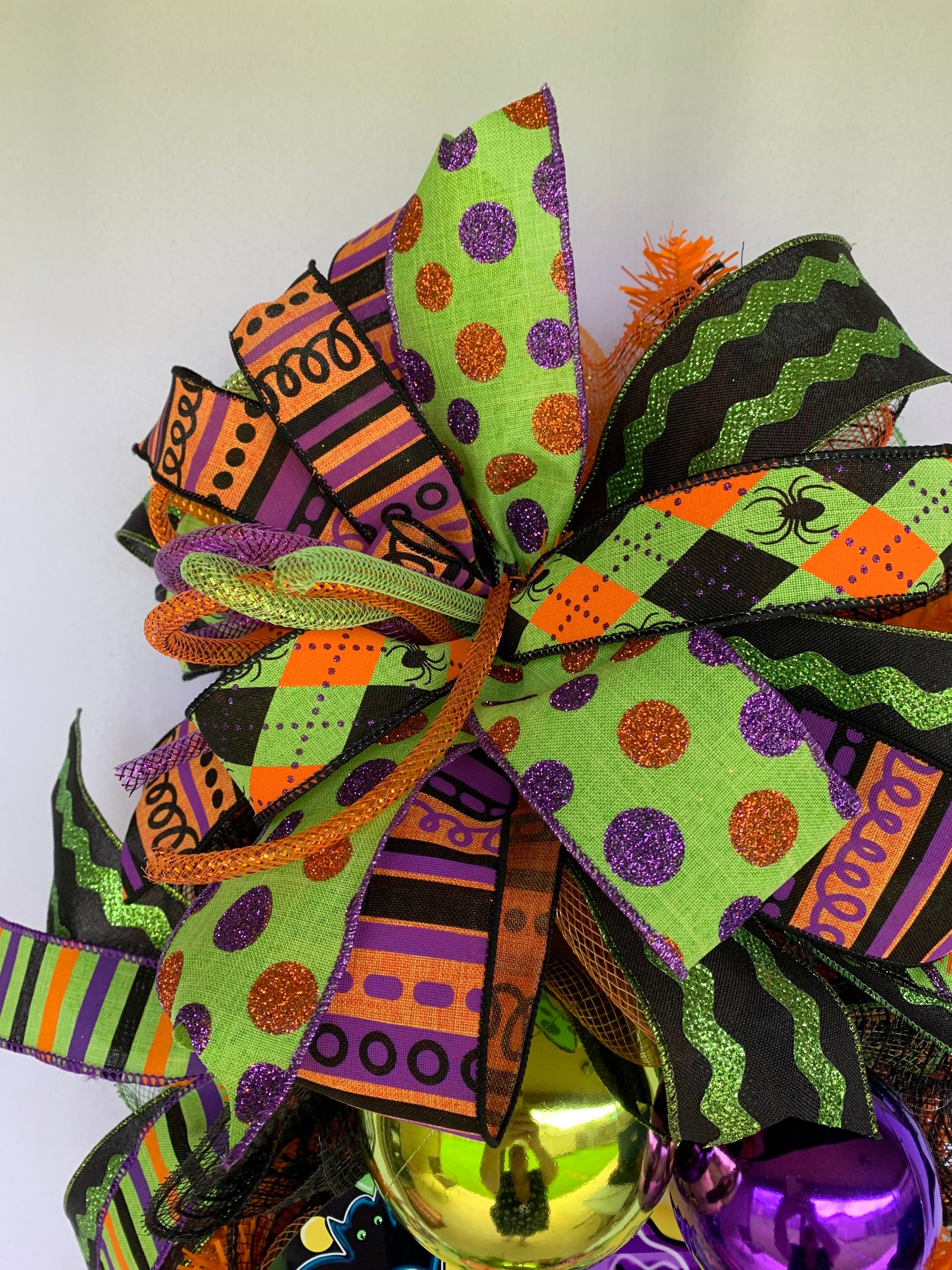 Whimsical Halloween Swag Orange and Green Halloween Swag Etsy