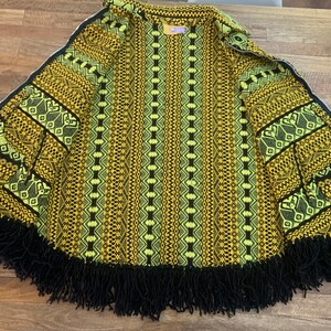 Poncho guatemalteco vintage intrecciato a mano degli anni '70 immagine 8