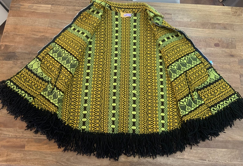 Poncho guatemalteco vintage intrecciato a mano degli anni '70 immagine 8