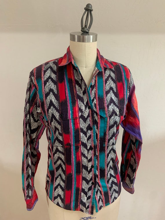 Vintage 1980’s Western Graphic Shirt Small - image 1