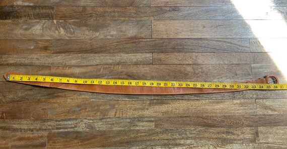 Vintage Brown Leather and Woven Textile  Belt 36” - image 10