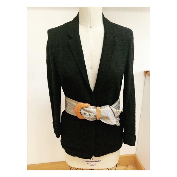 Vintage Liz Claiborne Black Woven Wide Belt s-l400.jpg main image 3