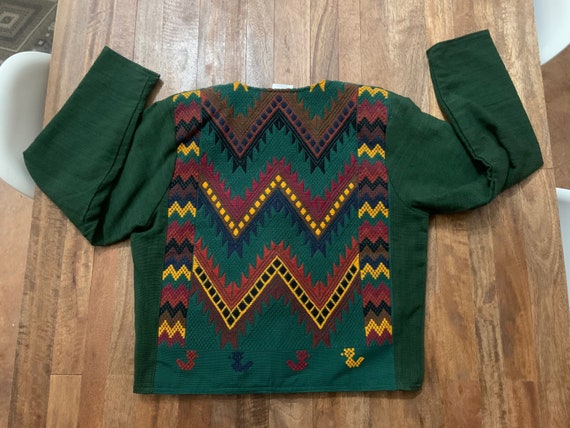 Vintage Hand Woven Guatemalan Jacket Small - image 9