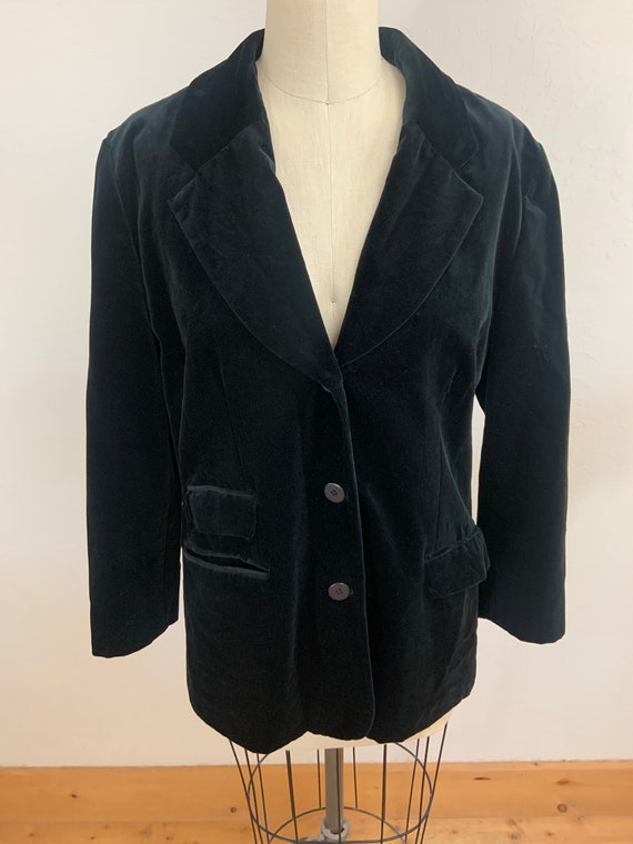 Vintage Black Velvet Neiman Marcus Blazer  Large - image 1