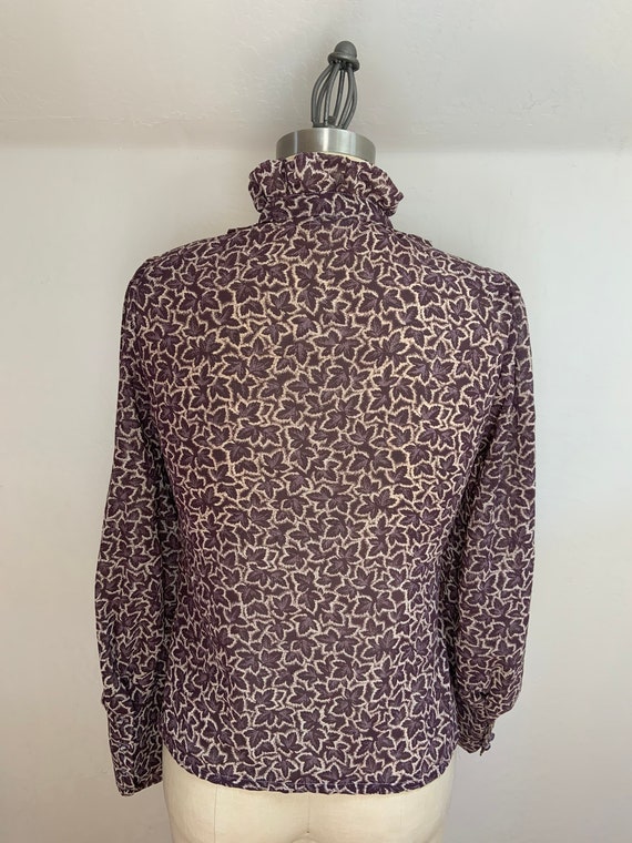 Vintage 1980’s Pussy Bow Ruffled Blouse Small - image 5