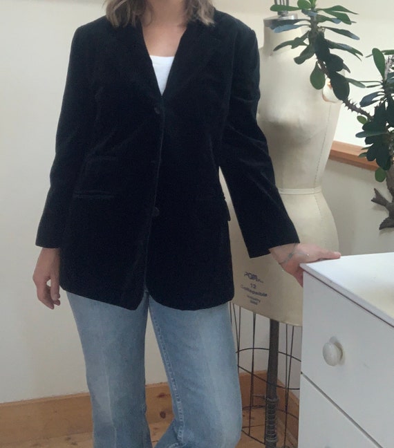 Vintage Black Velvet Neiman Marcus Blazer  Large - image 4