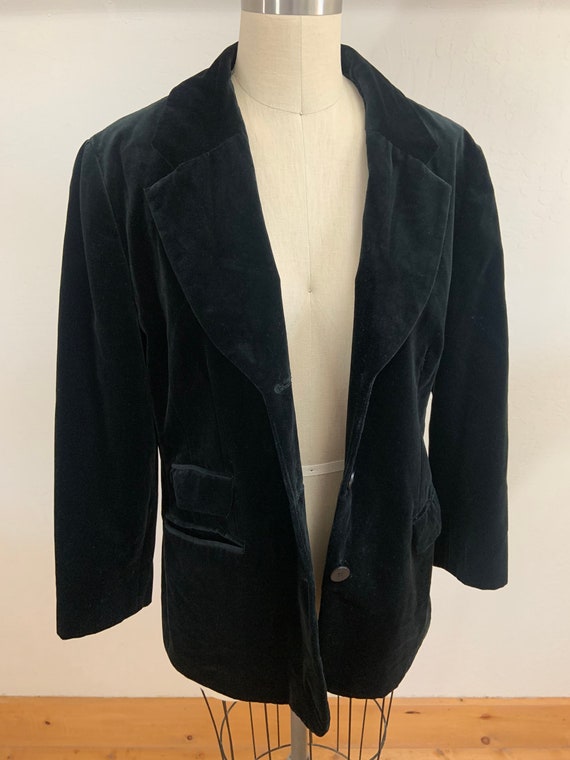 Vintage Black Velvet Neiman Marcus Blazer  Large - image 2