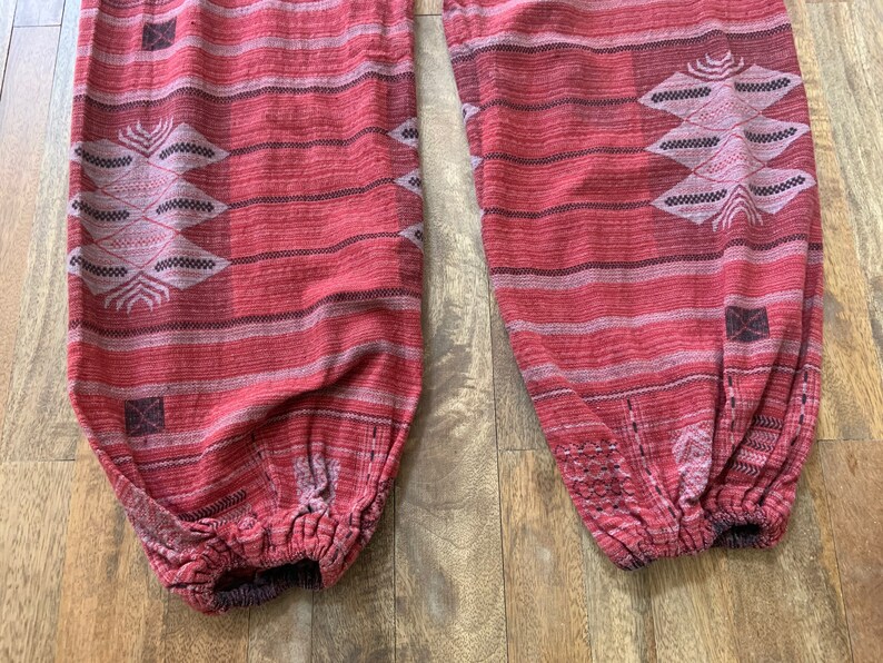 Vintage Boho Woven Drawstring Waist Joggers Small