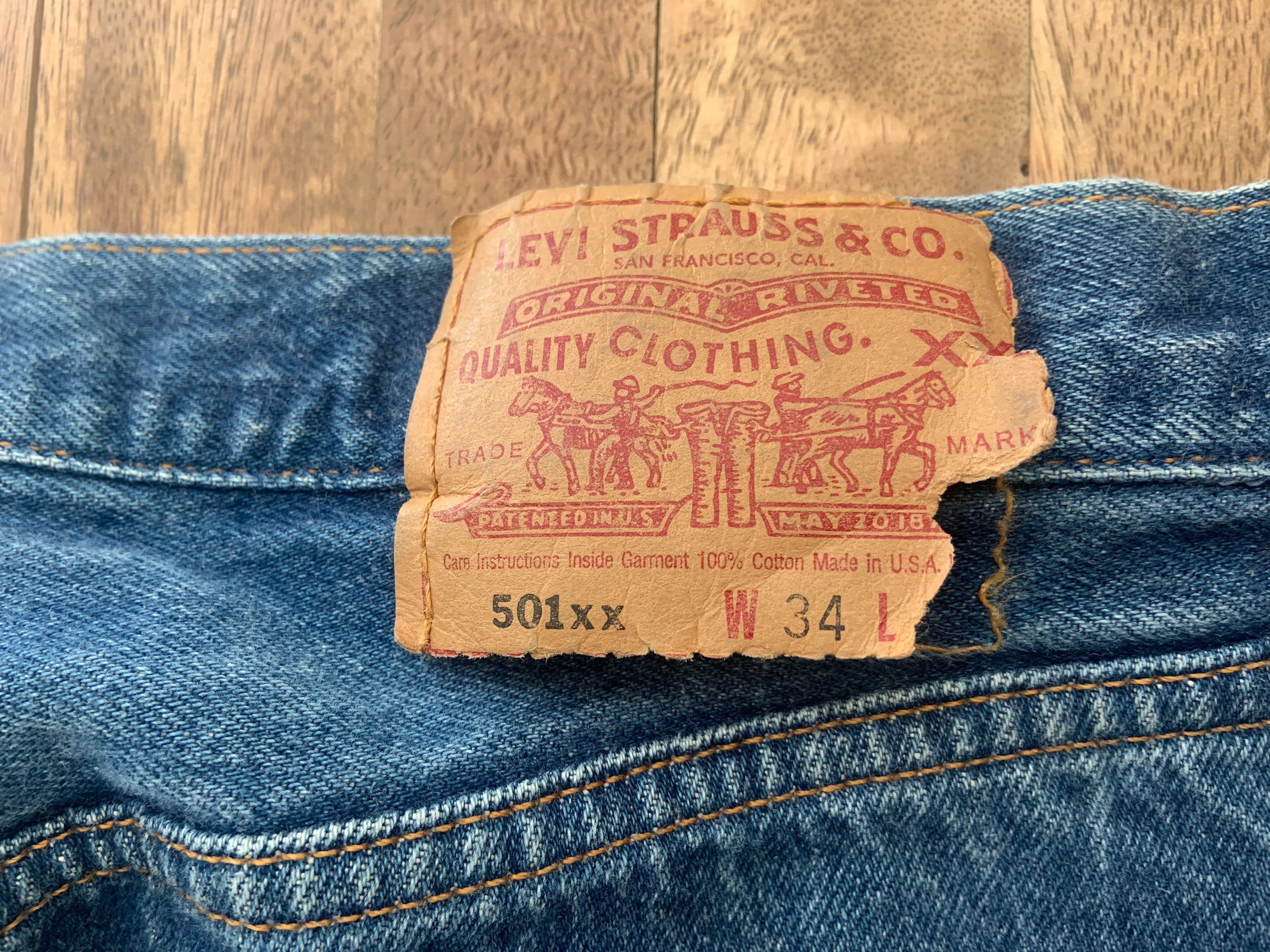 Vintage Levi's 501XX Cotton Denim Jeans 32/32 - Etsy