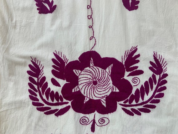 Vintage Hand Embroidered Floral Mexican Dress Med… - image 7