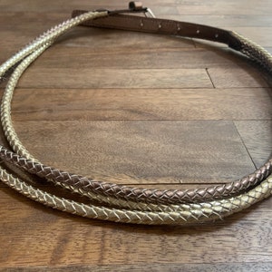 Vintage Metallic Gold Bronze Strappy Belt 34”