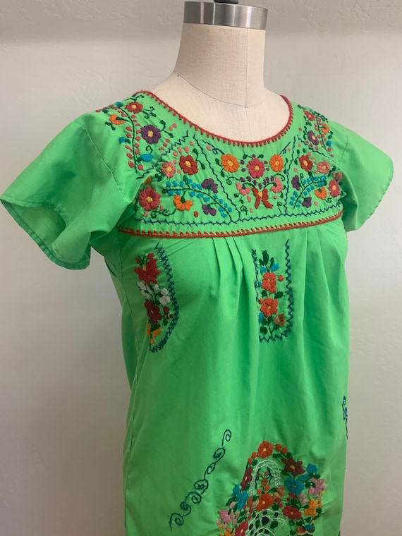 Embroidered puebla dress - Gem