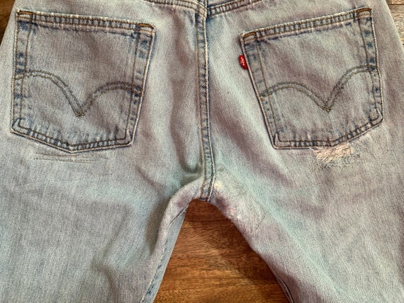 Vintage Patched Painted Faded Levis 501 Jeans  32… - image 10