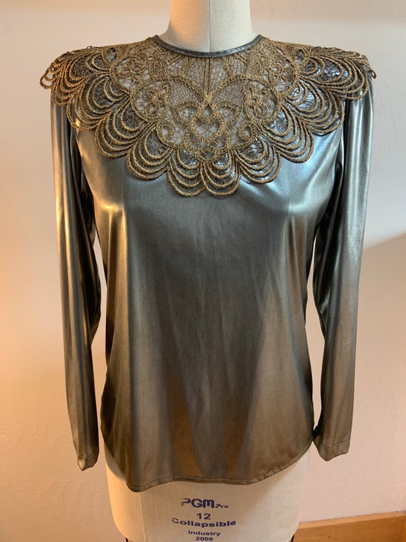 Vintage 1980’s Glam Metallic San Andrè Blouse