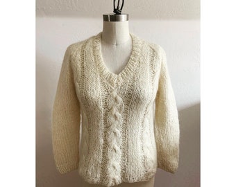 Vintage Italian Handknit Wool Mohair Sweater Medium