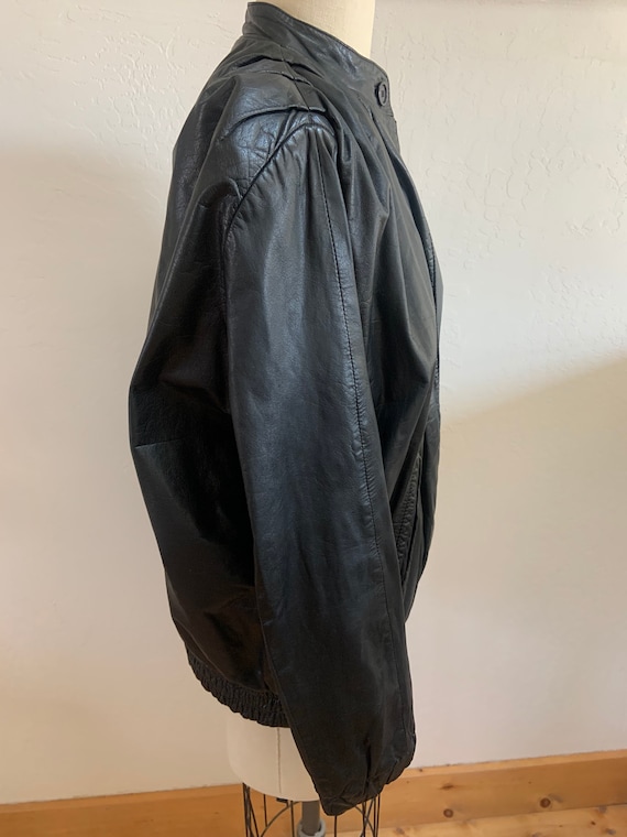 Vintage 1980’s Black Leather Jacket Medium, Vinta… - image 6