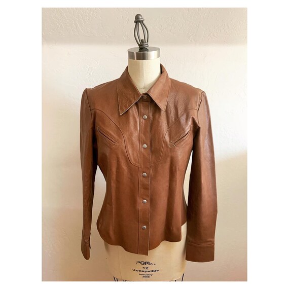 Vintage Western Leather Shirt Medium