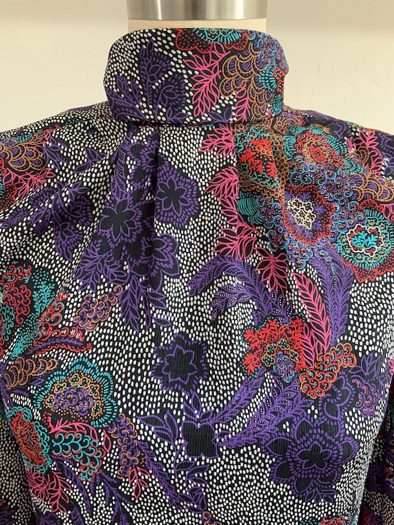 Vintage 1980’s High Neck Floral Blouse Small