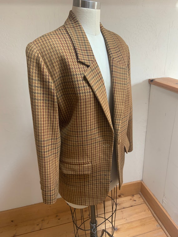 Vintage 1980’s Mustard Wool Cashmere Houndstooth B