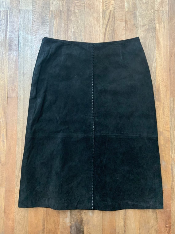 Black Suede A-Line Skirt Size 6