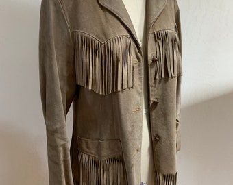 Vintage Western 1960’s Fringed Suede Jacket Women Medium