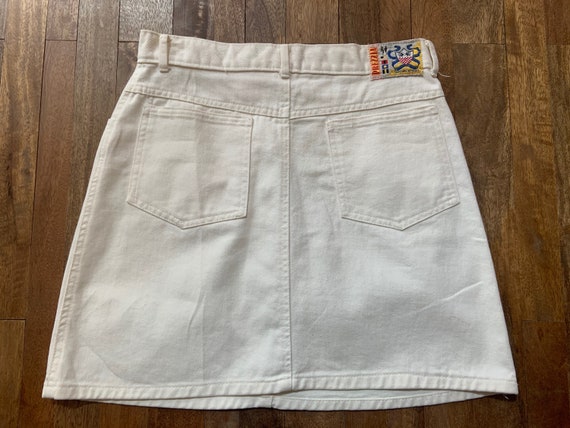 Vintage 1980’s White Cotton Denim Prezzia Mini Sk… - image 5