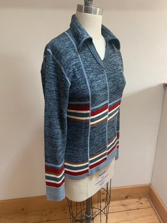 Vintage 1970’s Striped Marled Sweater - image 6