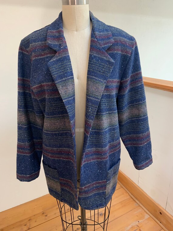Vintage 1980’s Woven Blanket Coat Large