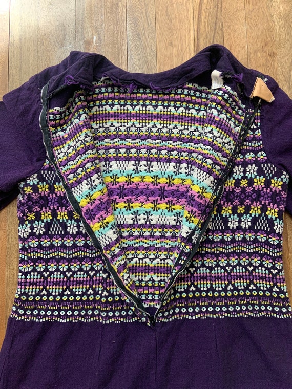 Vintage 1960’s Purple Hand Woven Cotton Guatemala… - image 10